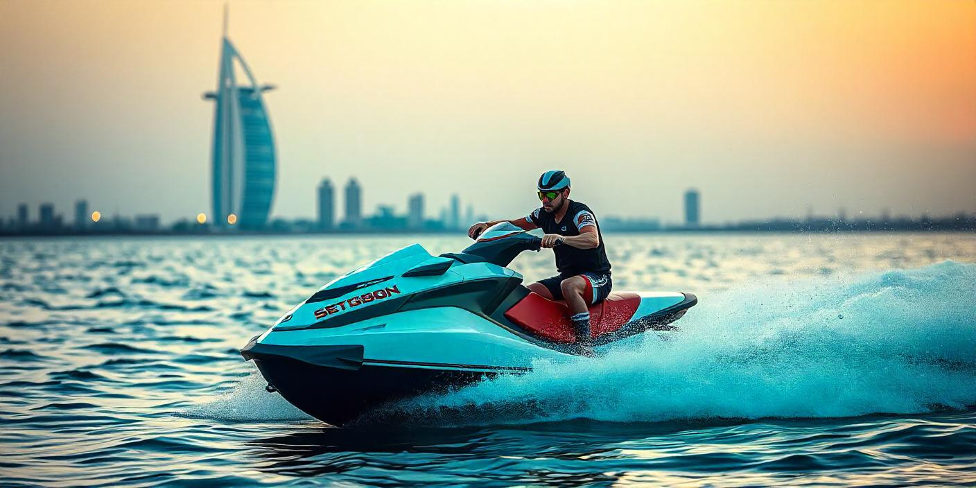 Image of a person riding jet ski in dubai