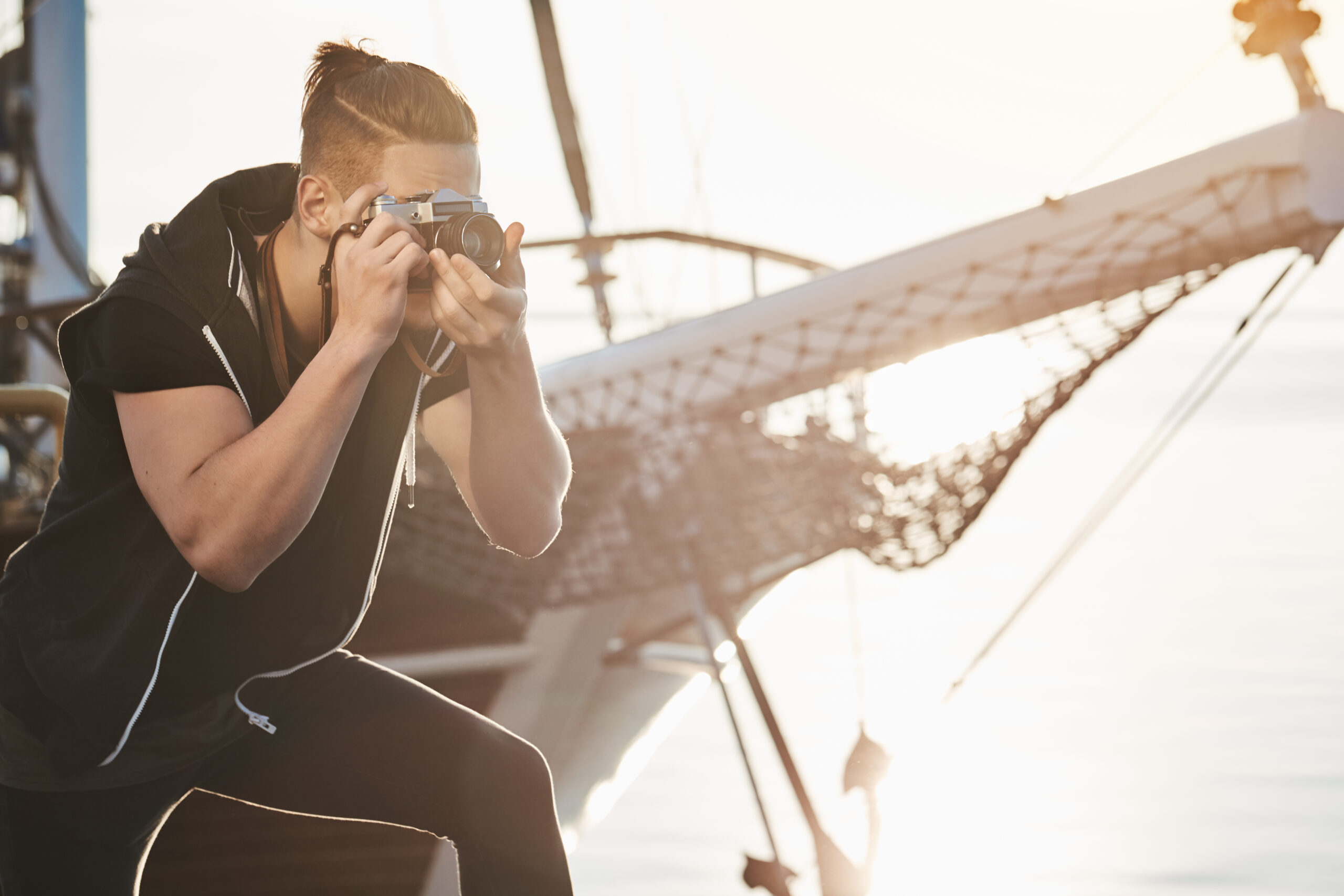 Picture of a man doing yacht photography in Dubai