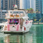 Image of a yacht with people celebrating Birthday party in dubai